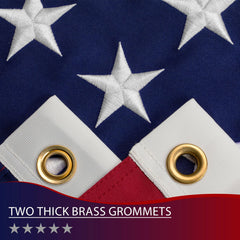 Chillchard 6x10 FT American flag with brass grommets close-up