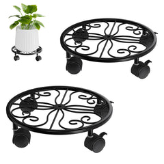 Chinpakden Plant Stand with Wheels front view, heart-shaped petal design