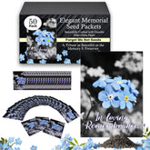 Choobly Forget Me Not seed packet front view with blue flowers