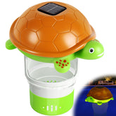 Chsuiwe Pool Chlorine Floater with Solar Turtle Light, green