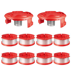 Chway Weed Eater String Replacement 10 Pack including 8 spools and 2 caps, red