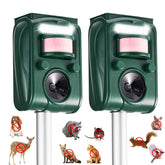 CIIC Solar Ultrasonic Animal Repellent front view, Dark Green