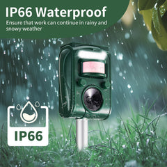 CIIC Solar Ultrasonic Animal Repellent in garden setting