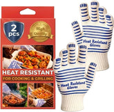 CINEYO heat resistant gloves front view in white and blue