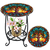Cinnvoice Outdoor Side Table with butterfly pattern, front view