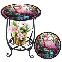 Cinnvoice Outdoor Side Table with butterfly pattern front view