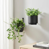 CISEANOL 2 Pcs Hanging Planter Set in black front view