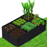 CJGQ Fabric Raised Garden Bed 4ft x 2ft x 1ft in black