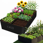 CJGQ Fabric Raised Garden Bed 6x3x1ft black front view