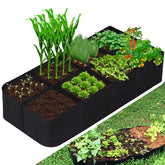 CJGQ Fabric Raised Garden Bed front view with 8 grid design