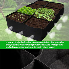 CJGQ Fabric Raised Garden Bed side view with plants