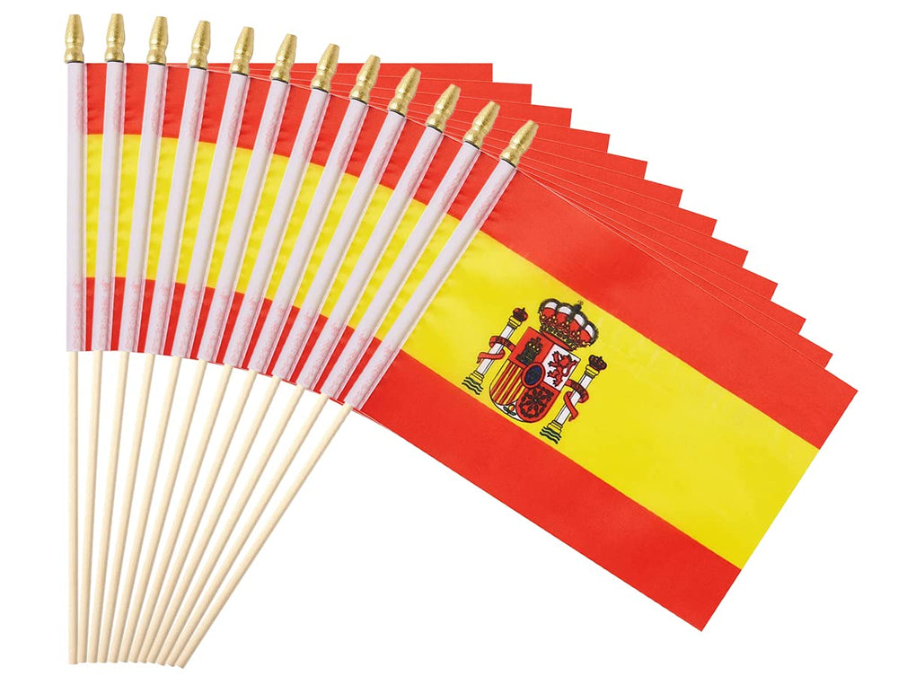 Ckexin 25 Pack Mini Spanish Flags front view