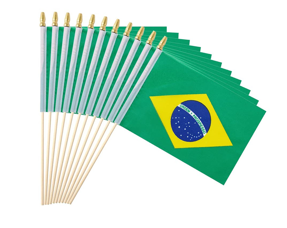 Ckexin Mini Brazilian Flag 5x8 inch with stick