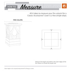 Classic Accessories 21-inch Fire Column Cover in use on patio