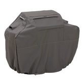 Classic Accessories Ravenna BBQ Grill Cover front view in Dark Taupe