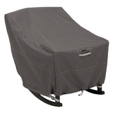 Classic Accessories Ravenna patio rocking chair cover in taupe front view