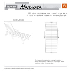 Classic Accessories Terrazzo cover protecting a chaise lounge chair outdoors
