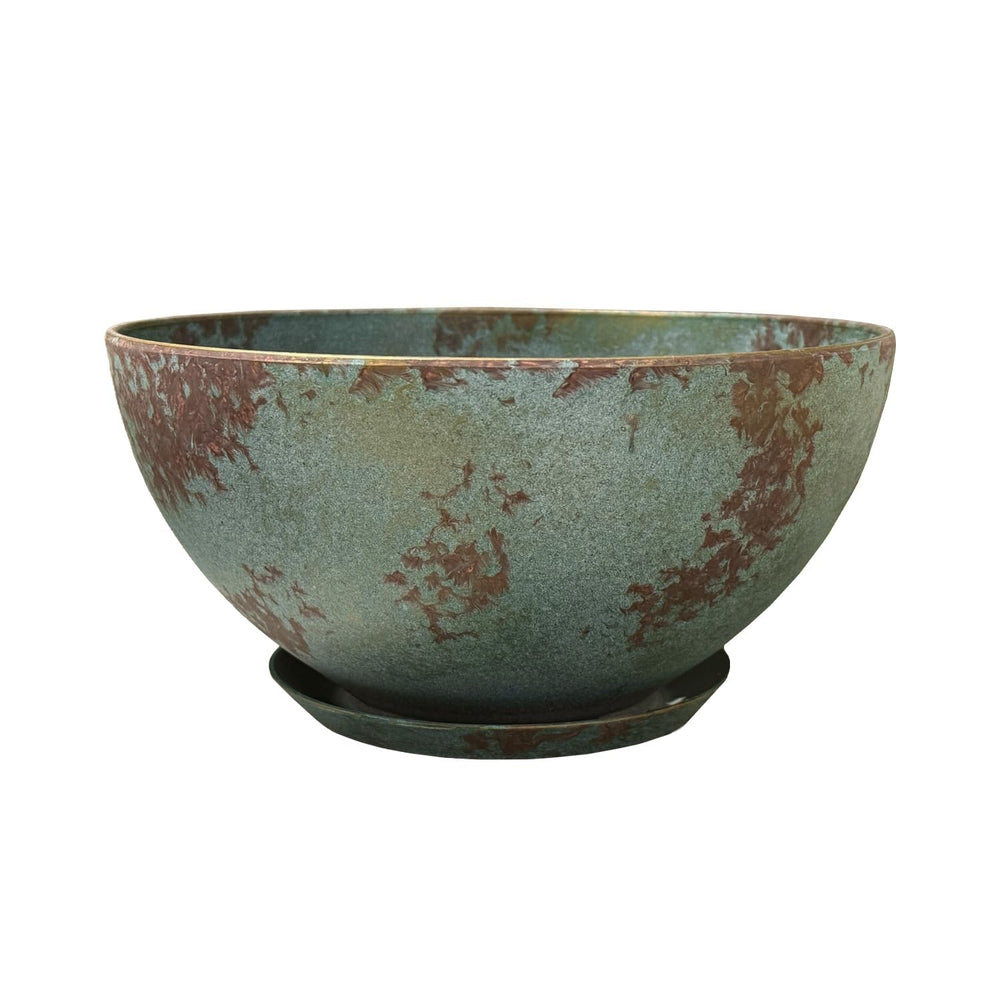 Classic Home & Garden Rosie Modern Planter front view in patina copper