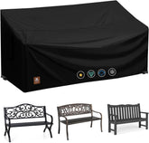 ClawsCover 2 Seater Outdoor Bench Cover in black, front view