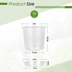 Clear nursery pots stacked showing drainage holes