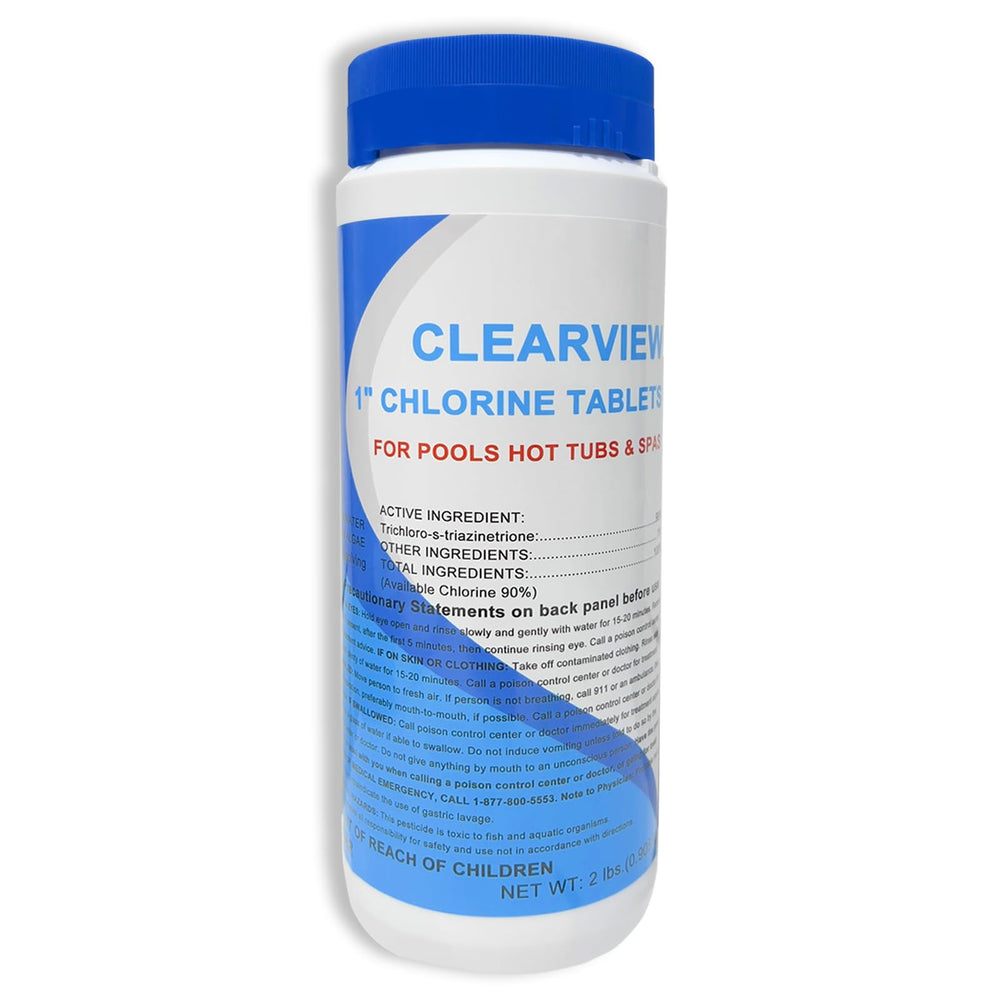 CLEARVIEW Chlorinating Tablets 1" front view packaging