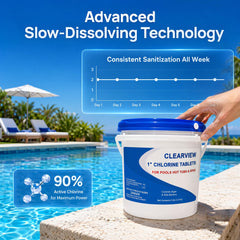 CLEARVIEW Chlorine Tablets 1 Inch close-up of tablets