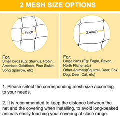 Close-up of 2.4 inch mesh size of BSTPCOO Bird Net