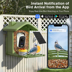 Close-up of 2.5K HD camera on Homiefans bird feeder