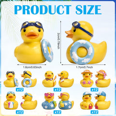 Close-up of a mini resin duck wearing a bikini