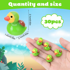 Close-up of a mini turtle resin duck showing detailed design