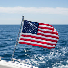 Close-up of A-ZCOVER American Flag showing brass grommets
