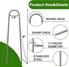 Close-up of AAGUT galvanized steel garden stakes