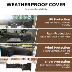 Close-up of adjustable drawstrings on iBirdie Outdoor Sectional Cover