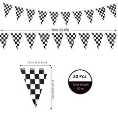 Close-up of AhfuLife checkered flags with vivid colours