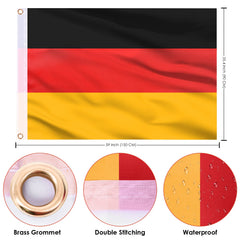 Close-up of AhfuLife Germany Flag showing brass grommets