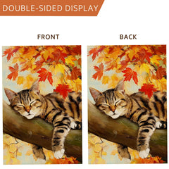 Close-up of AIBOLYNE Fall Garden Flag fabric texture and stitching
