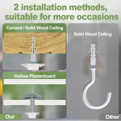 Close-up of Aidoclip ceiling hook showing sturdy metal design