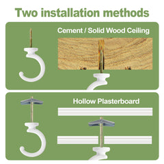 Close-up of Aidoclip ceiling hook with mounting hardware