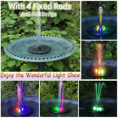 Close-up of ALUKIKI Solar Fountain with glass panel and filter