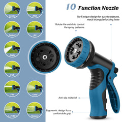 Close-up of aluminum coated copper connectors on garden hose