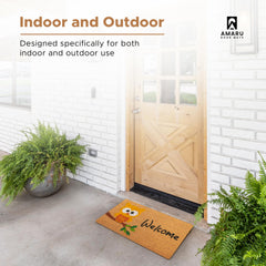 Close-up of AMARU Coir Welcome Mat texture