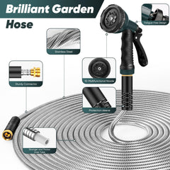 Close-up of Amayrose garden hose aluminum-copper interface