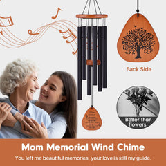 Close-up of AMBOBE wind chimes with black aluminum tubes