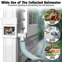 Close-up of Anivia diverter connection to downspout