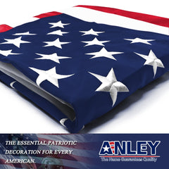 Close-up of Anley American Flag showing brass grommets