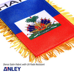 Close-up of Anley Haiti Fringy Flag showing double stitching