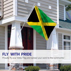 Close-up of Anley Jamaica Flag's brass grommets