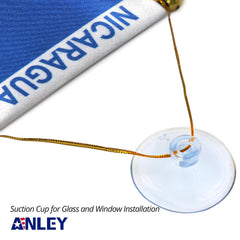 Close-up of Anley Nicaragua flag's double stitched edges