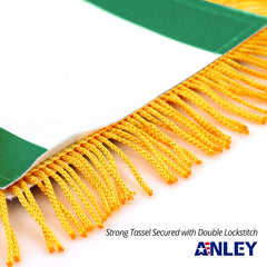 Close-up of Anley Nigeria Fringy Flag's double-stitched edges