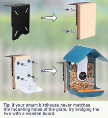 Close-up of Ansionsol bird feeder pole mounting plate